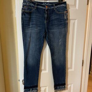 Gently used INC distressed skinny ankle jeans 12